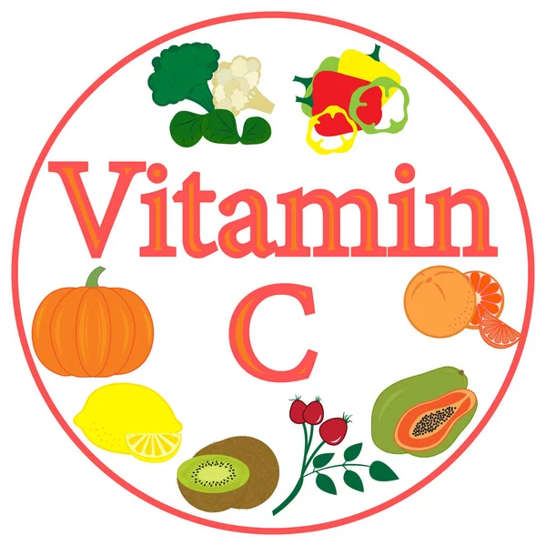 Renkli en C vitamini içeren ürün kümesi 