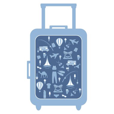 Renkli çanta güzel resim üzerinde farklı resimlerle