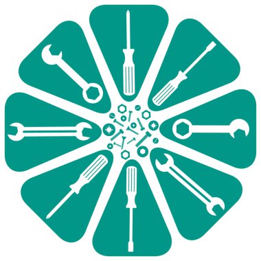 Farklı araçları ile renkli bir düzeni güzel resim 