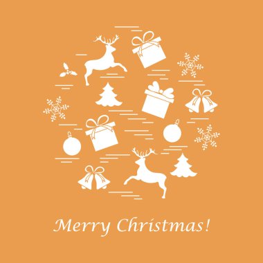 Farklı yeni yıl ve Noel simgeler vektör çizim.