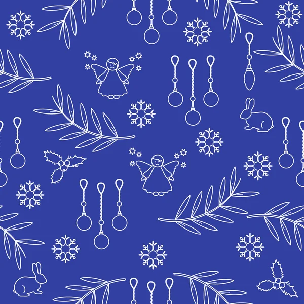 Kış Dikişsiz desen çeşitli yeni yıl ve Noel symb ile