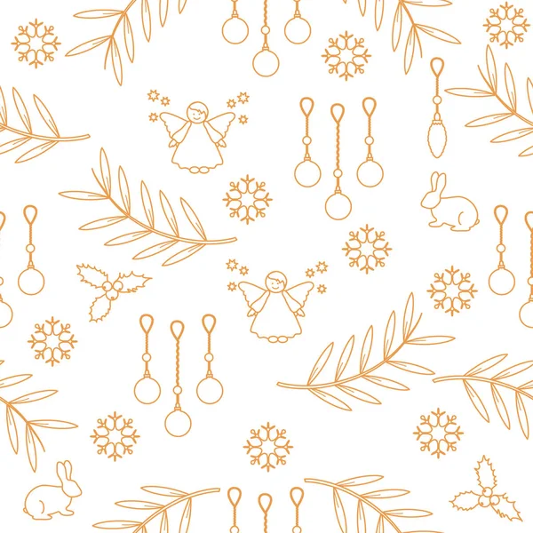 Kış Dikişsiz desen çeşitli yeni yıl ve Noel symb ile