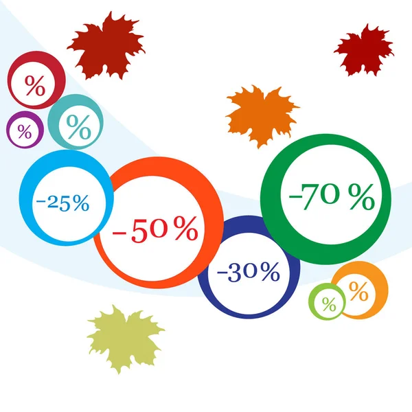 Pazarlar ve dükkanlar için çeşitli indirimler vektör çizim.