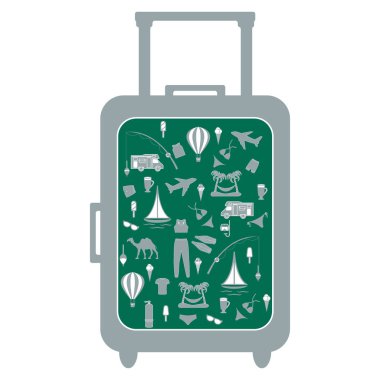 Renkli çanta güzel resim üzerinde farklı resimlerle