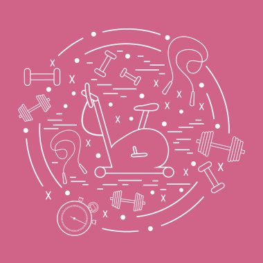 Spor ekipmanları arran farklı türde vektör çizim