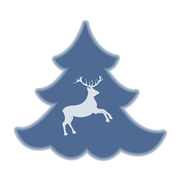 Schattig illustratie op Kerstmis of Nieuwjaar thema. Hert silhoue — Stockvector