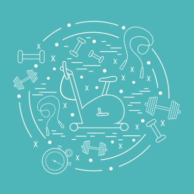 Spor ekipmanları arran farklı türde vektör çizim