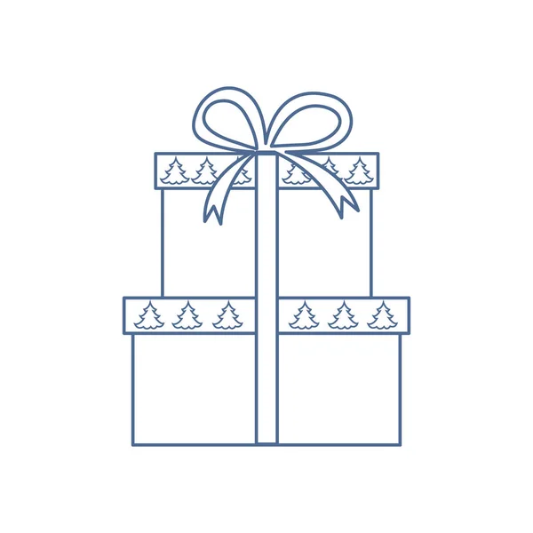 Ilustração vetorial de caixas de presente decoradas árvores de Natal . — Fotografia de Stock