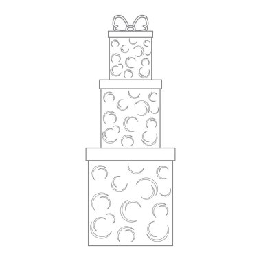 Hediye kutuları vektör çizim kar taneleri beyaz üzerine dekore edilmiştir. 