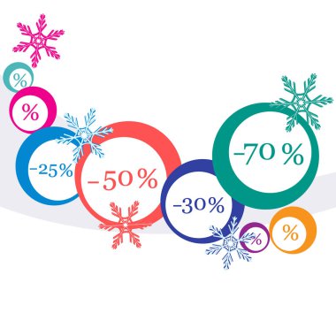 Pazarlar ve dükkanlar için çeşitli indirimler vektör çizim.