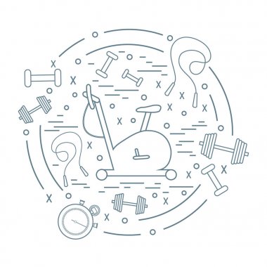 Spor ekipmanları arran farklı türde vektör çizim