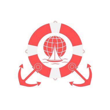 Dalgalar üzerinde bir gl yelken renkli bir yat stilize simgesi