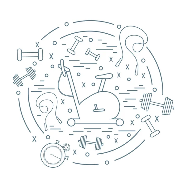 Spor ekipmanları arran farklı türde vektör çizim