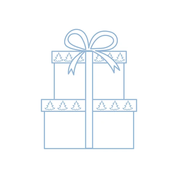 Vector illustration of gift boxes decorated Christmas trees. — Stock Photo, Image