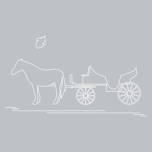 Εικονογράφηση διάνυσμα με άμαξα και φύλλο βελανιδιάς. Trav — Διανυσματικό Αρχείο