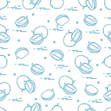 Egzotik meyve durian ile şirin seamless modeli.