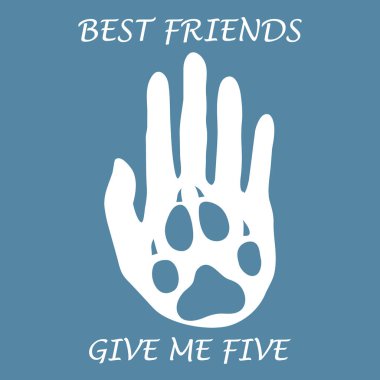 Pençe tutan eller siluet sevimli vektör çizim