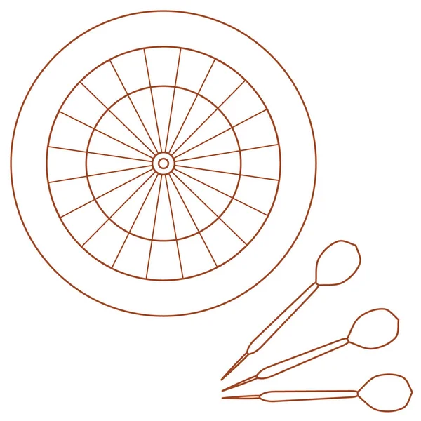 Симпатичные векторные иллюстрации мишени и стрелы для дартс. Spo — стоковый вектор
