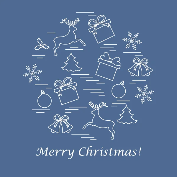 Farklı yeni yıl ve Noel simgeler vektör çizim 