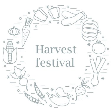 Sevimli vektör çizim farklı sonbahar mevsim sebzeleri