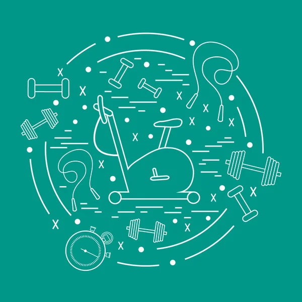 Spor ekipmanları arran farklı türde vektör çizim