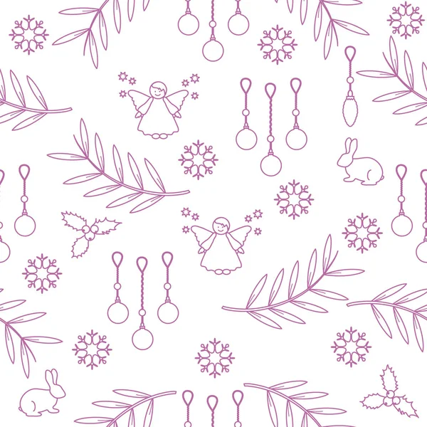 Kış Dikişsiz desen çeşitli yeni yıl ve Noel symb ile