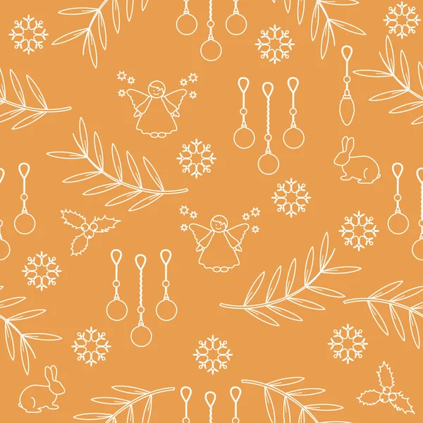 Kış Dikişsiz desen çeşitli yeni yıl ve Noel symb ile