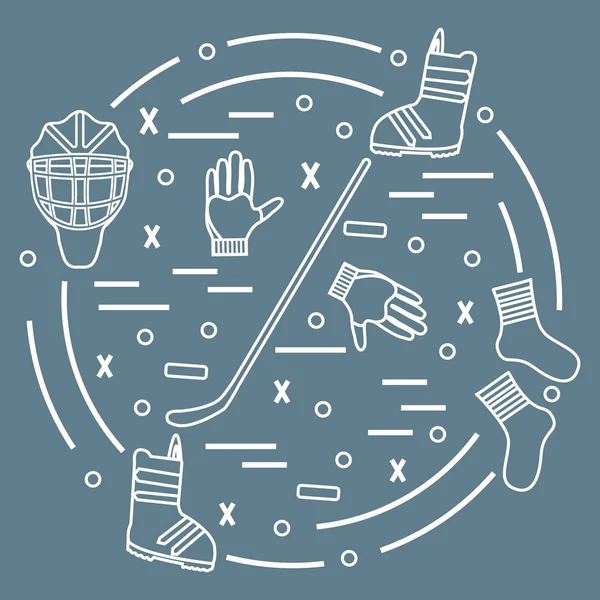 Hokey ve snowboard için çeşitli konularda vektör çizim