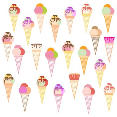 Lezzetli dondurma çeşitli renkli resim 