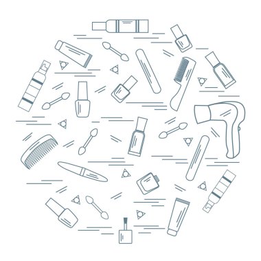 Sizin vücut bakımı için çeşitli aksesuarlar illüstrasyon vektör