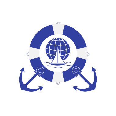 Dalgalar üzerinde bir gl yelken renkli bir yat stilize simgesi