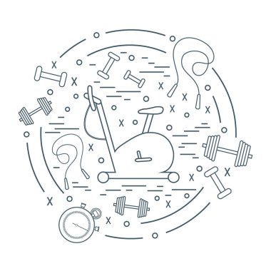 Spor ekipmanları arran farklı türde vektör çizim