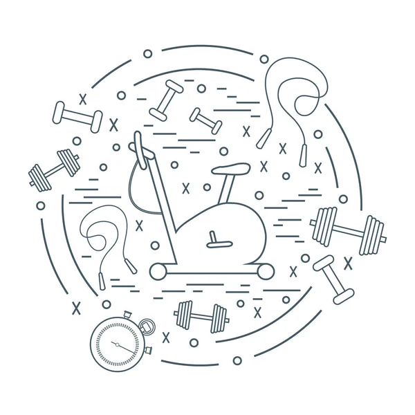 Spor ekipmanları arran farklı türde vektör çizim