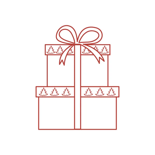 Ilustração vetorial de caixas de presente decoradas árvores de Natal . — Vetor de Stock