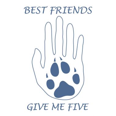 Pençe tutan eller siluet sevimli vektör çizim