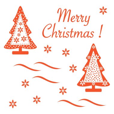 Dikişli Noel ağacı sevimli vektör çizim wi dekore edilmiştir.