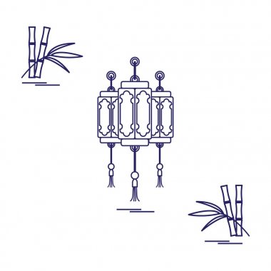Çin fenerler ve bambu. Seyahat ve eğlence.