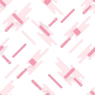 Silindirler boya ve boya lekeleri için seamless modeli.