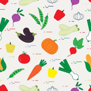 Desen: Sonbahar mevsim sebzeleri.