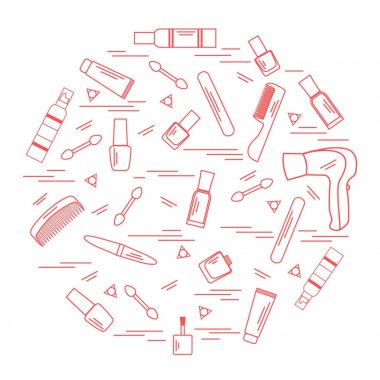Sizin vücut bakımı için çeşitli aksesuarlar illüstrasyon vektör