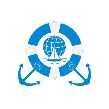 Dalgalar üzerinde bir gl yelken renkli bir yat stilize simgesi