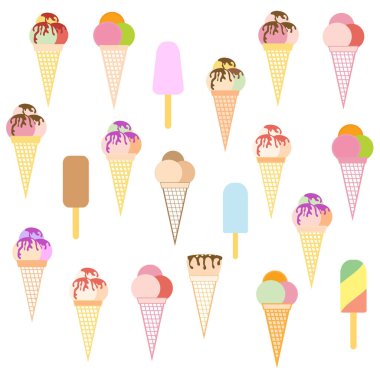 Lezzetli dondurma çeşitli renkli resim 