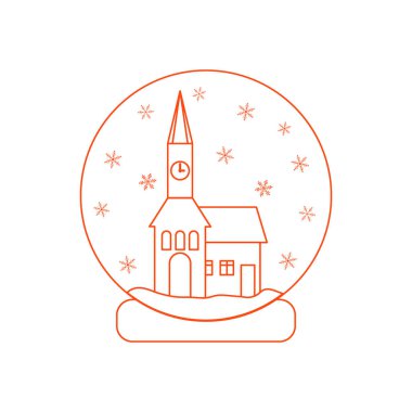 Belediye ile saat ve evin içinde vektör çizim