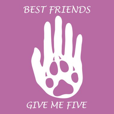 Pençe tutan eller siluet sevimli vektör çizim