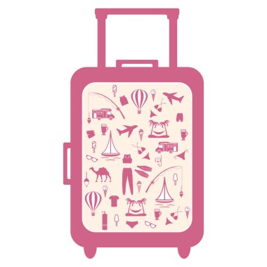 Renkli çanta güzel resim üzerinde farklı resimlerle