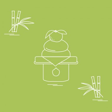 Kagami mochi - geleneksel yeni yıl Japonya'da davranır..