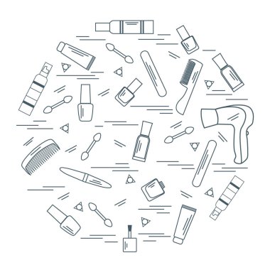 Sizin vücut bakımı için çeşitli aksesuarlar illüstrasyon vektör