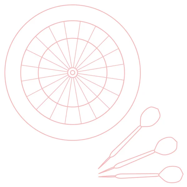 Симпатичные векторные иллюстрации мишени и стрелы для дартс. Spo — стоковый вектор