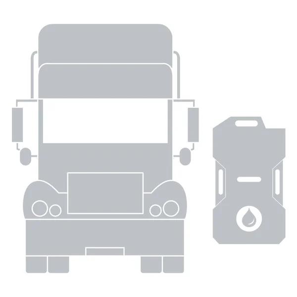 Стилізована ікона автомобіля і каністра бензину — стоковий вектор