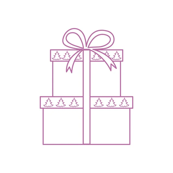 Ilustración vectorial de cajas de regalo decoradas árboles de Navidad . — Vector de stock